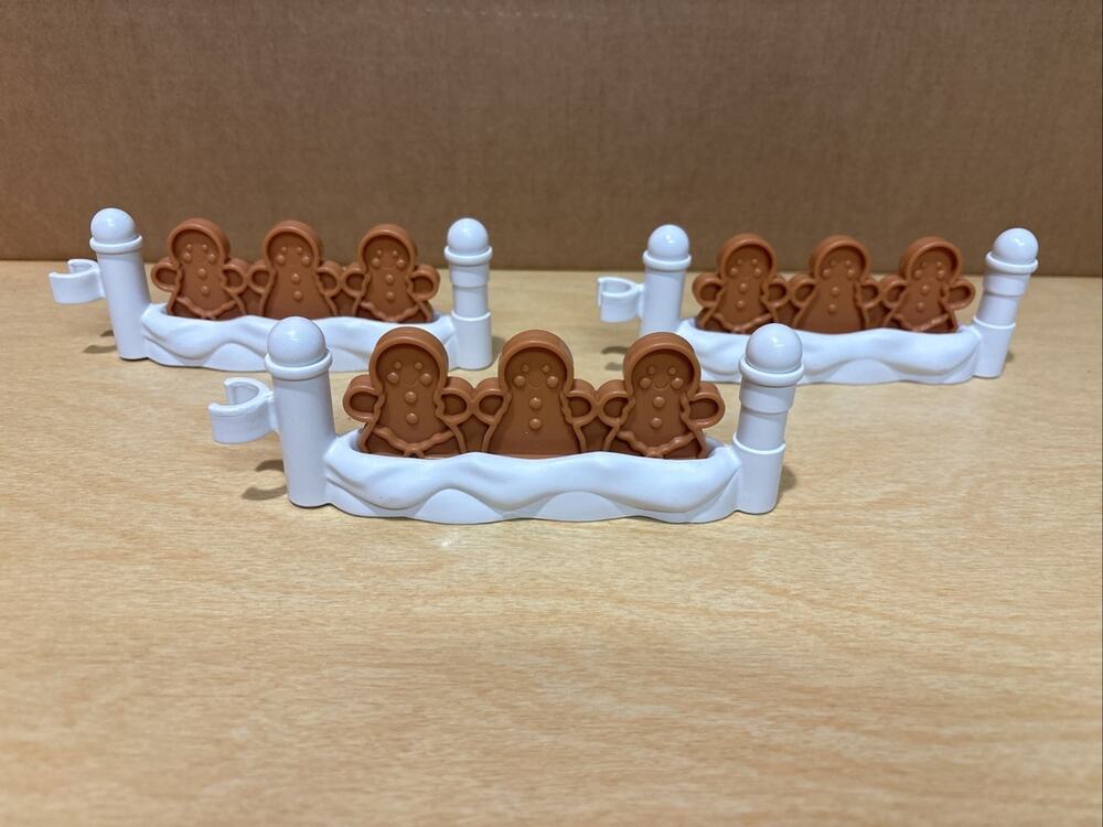 Fisher Price Little People Christmas Train Gingerbread Fence Replacement Lot 3